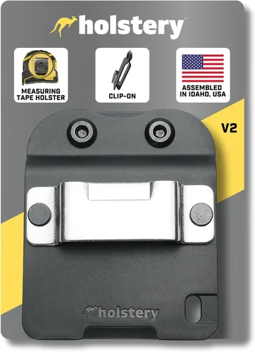 Holstery TapeMaster - Soporte de cinta métrica con clip, funda de cinta métrica de perfil bajo para tu cinturón, bolsas de herramientas, bolsillos o