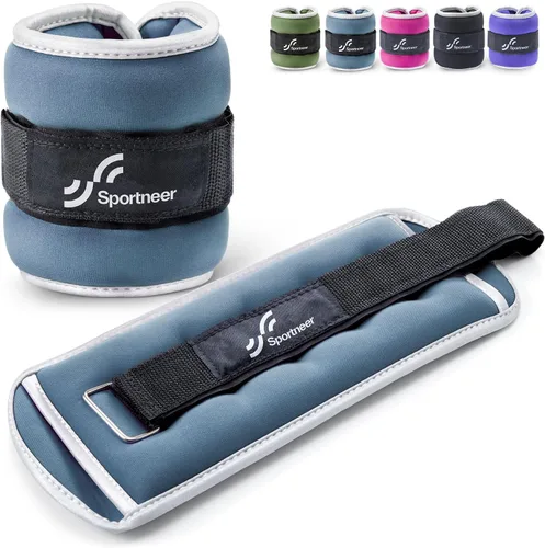 Miniatura 18 de Sportneer Pesas de tobillo para muñeca, par de pesas de 1/2/4/6/10 libras para hombres, mujeres, niños, entrenamiento de fuerza, juego de pesas