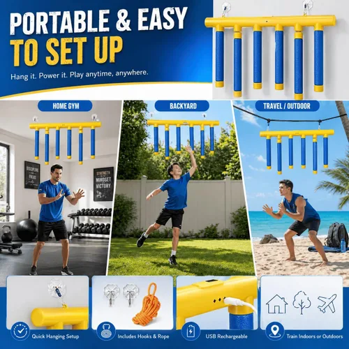 Miniatura 7 de Reflex Drop Sticks Juego de herramientas de entrenamiento de reacción con 3 niveles de velocidad, palos de captura de caídas para coordinación