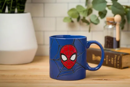 Miniatura 5 de Silver Buffalo Marvel Comics Spiderman - Taza de cerámica resistente a la cera, 20 onzas, azul/multicolor, 20 onzas