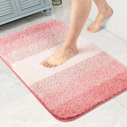 Miniatura 12 de Walensee Contour Rug (20 x 24, color negro degradado) - antideslizante, absorbente de agua, alfombra de baño de microfibra suave, lavable a máquina