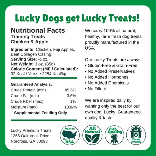 Miniatura 6 de Lucky Premium - Golosinas de entrenamiento de pollo y manzana, golosinas pequeñas y crujientes para recompensas de entrenamiento, tamaño de mordida