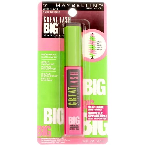 Miniatura 27 de Maybelline Great Lash BIG Máscara lavable, Máscara voluminizadora, espesante y alargadora, color negro parduzco, 2 unidades Negro café.