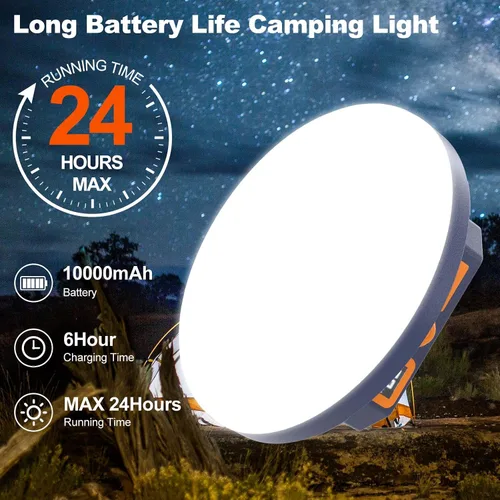 Miniatura 4 de Luz de campamento recargable de 10000 mAh con control de voz - 4000LM 3000K/4500K/6500K Linterna LED portátil, IPX4 impermeable para camping, 30W pro