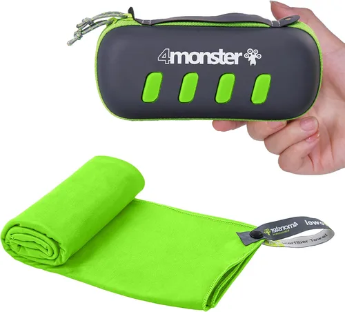 Miniatura 12 de 4Monster Toalla de camping súper absorbente, toalla de microfibra de secado rápido, ultra compacta y suave, toalla de viaje ligera para mochileros