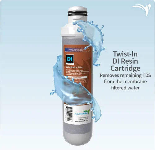 Miniatura 4 de Aquatic Life Paquete de cartuchos de repuesto de filtro de agua de ósmosis inversa Twist-In para acuario, incluye membrana de 75 GPD, sedimentos