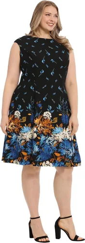Miniatura 6 de London Times Women's Perfect Versatile Scuba Crepe Fit & Flare Dress Event Guest of Occasion Office Career