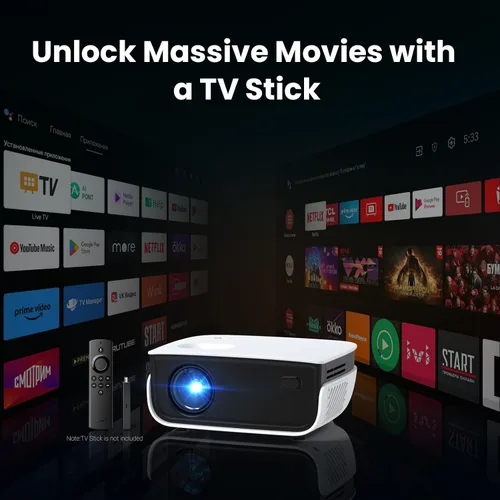 Miniatura 6 de NICPOW - Mini proyector, proyector de película portátil para exteriores, proyector pequeño compatible con 1080P y 200 pulgadas, compatible con TV