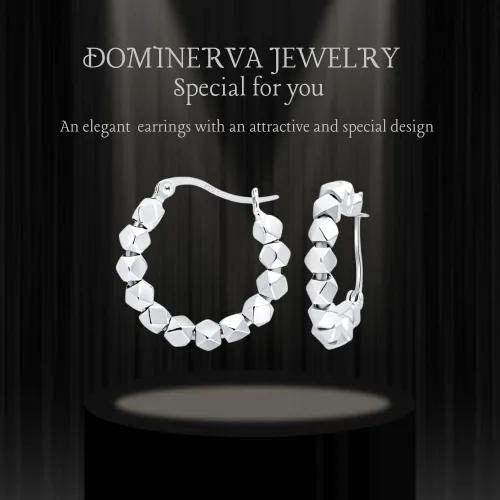 Miniatura 2 de 925 Sterling Silver Hoop Earrings - Perfect for Women and Teen Girls, Handmade 925 Sterling Silver With Unique Design by Dominerva