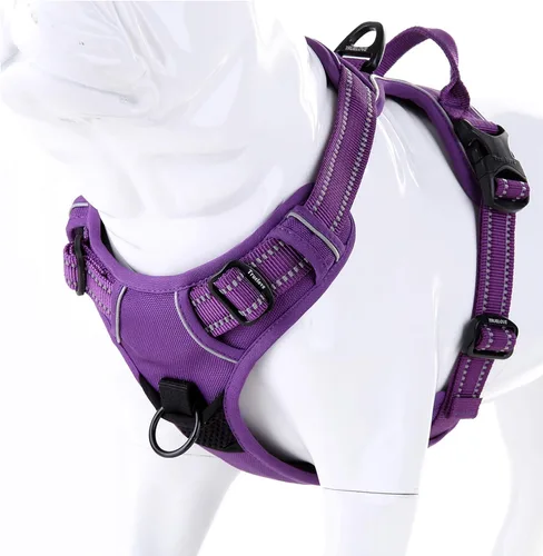JUXZH Truelove Arnés para perro sin tirones con mango de fácil control y 2 accesorios para correa, chaleco reflectante ajustable para mascotas