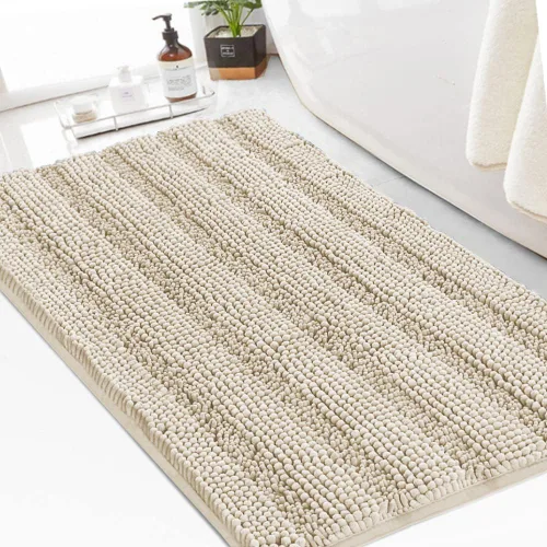 Miniatura 77 de Turquoize Alfombras de Baño de Chenilla Peludas Alfombra de Baño Antideslizante Gruesas Alfombras Peludas para Baño Chenilla Juego de Alfombra
