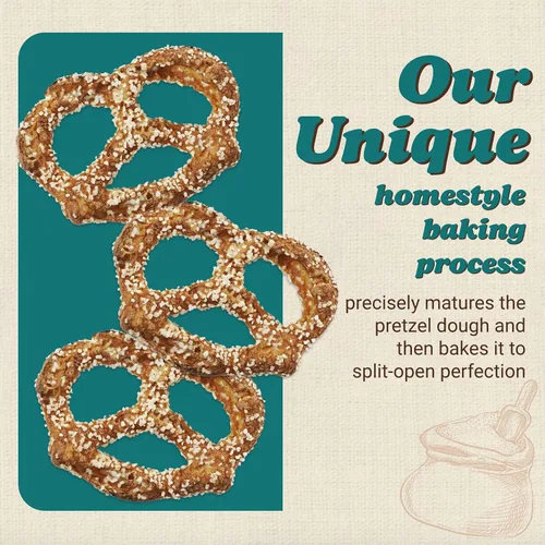 Miniatura 5 de Unique Snacks Pretzels extra de sal dividida, deliciosos horneados con estilo casero, certificado OU Kosher y sin OMG, sin sabor artificial, bolsas