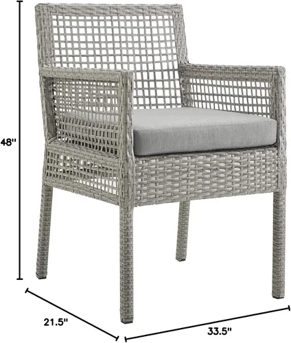 Miniatura 2 de Modway Aura Piece - Juego de mimbre para exteriores, gris gris