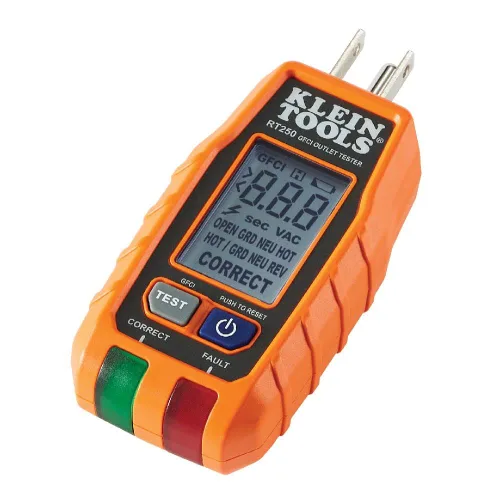 Miniatura 5 de Klein Tools CL320 - Abrazadera digital, HVAC AC de rango automático de 400 A y RT250 GFCI con pantalla LCD, probador de voltaje eléctrico