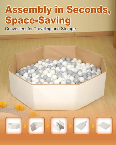 Miniatura 6 de Pelotas plegables para niños y mascotas, versátil piscina para niños y gatos, perfecto para niñas y niños, para interiores y exteriores, fácil