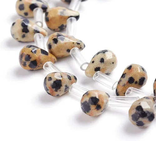 Miniatura 13 de Craftdady 30 cuentas de piedra natural de amazonita facetada con forma de lágrima perforada en la parte superior, cuentas sueltas de cristal