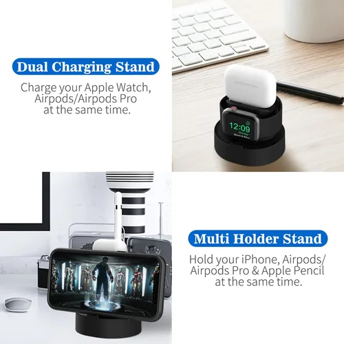 Miniatura 2 de SOKUSIN Soporte para cargador de Apple Watch – iWatch AirPod 2 en 1, soporte de carga compatible con Apple Watch Series 10, 9, 8, Ultra2, Ultra SE2