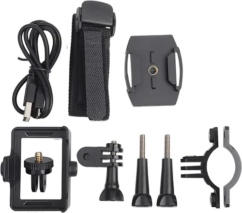 Miniatura 7 de Mini cámara deportiva, 2 pulgadas, 1080P, pantalla LCD completa, cámara de acción 4K 98.4 ft con mini videocámara accesorios de montaje, soporte, oro