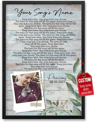 Miniatura 17 de H-DEWALL Póster personalizado de letras de canciones, regalos de cumpleaños para esposo para dormitorio, discos de vinilo, fotos, regalos para él