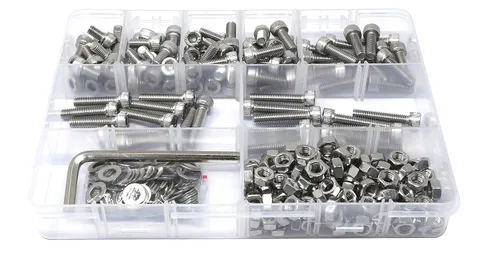 Miniatura 251 de iexcell 25 piezas M4 x 60/65/70/75/3.150 in paso de rosca 0.028 in acero inoxidable 304 cabeza hexagonal Tornillos Tornillos surtido Kit
