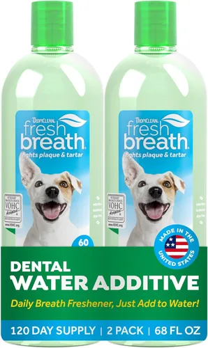 Miniatura 16 de TropiClean Fresh Breath Advanced Whitening - Aditivo blanqueador de agua para perros, solución de máxima potencia para limpieza de dientes de perro