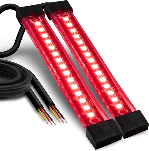 Juego de 2 tiras de luz LED ámbar de 5.0 pulgadas [luces direccionales y de circulación] [IP68 resistente al agua] [15 LED] iluminación brillante y