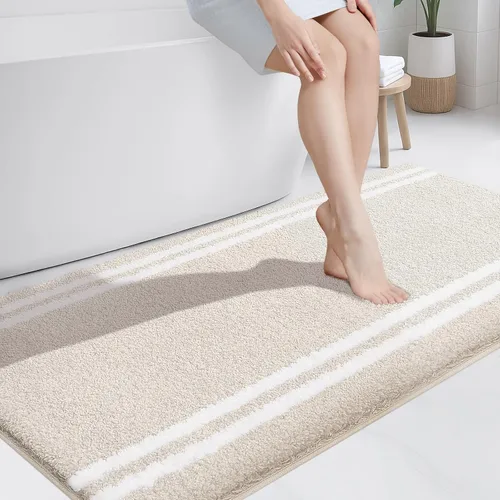 Miniatura 18 de PURRUGS Alfombra de baño antideslizante, lavable a máquina, 20 x 24 pulgadas, en forma de U, súper absorbente y de secado rápido, tapete de baño