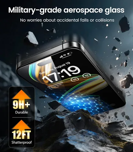 Miniatura 4 de EZ-GLAZ - Paquete de 4 protectores de pantalla de privacidad para iPhone 14 Plus/iPhone 13 Pro Max [6.7"], dureza 9H+, grado militar a prueba