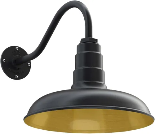 Miniatura 69 de Steel Lighting Co. Topanga - Luz de granero Montaje en pared al aire libre Domo de 14 pulgadas Cuello de cisne de 11 pulgadas Luz de garaje