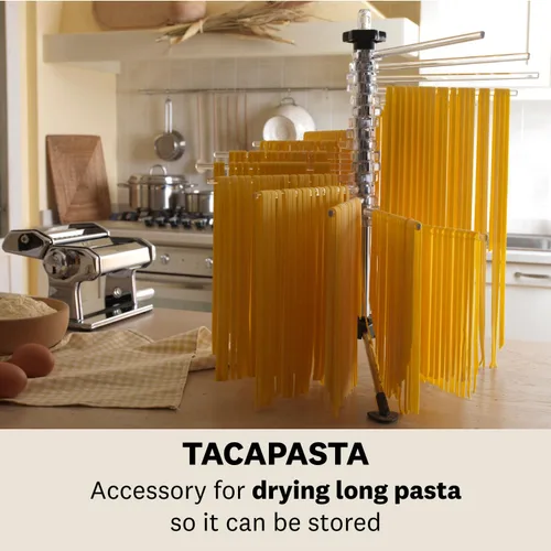 Miniatura 6 de MARCATO Hecho en Italia Atlasmotor 110V Máquina eléctrica de pasta con Atlas 150, motor Pastadrive, estante de secado Tacapasta, acero