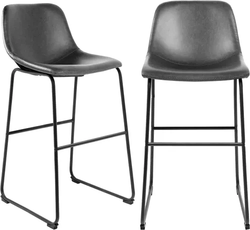 Miniatura 37 de TAVR Furniture Leathaire - Juego de 2 taburetes de tela con altura de mostrador, sillas de isla sin brazos, con capacidad para hasta 500 libras