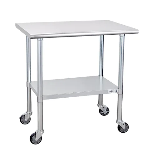 Miniatura 15 de Profeeshaw mesa de trabajo, de uso comercial, de acero inoxidable NSF con protector contra salpicaduras y estante inferior, para cocina, restaurante