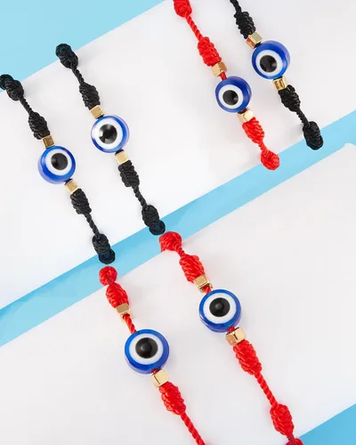 Miniatura 6 de Pulsera de 7 nudos contra el mal de ojo para mujeres, hombres y bebés, cuerda roja negra rosa, protección contra el mal de ojo, buena suerte, regalo