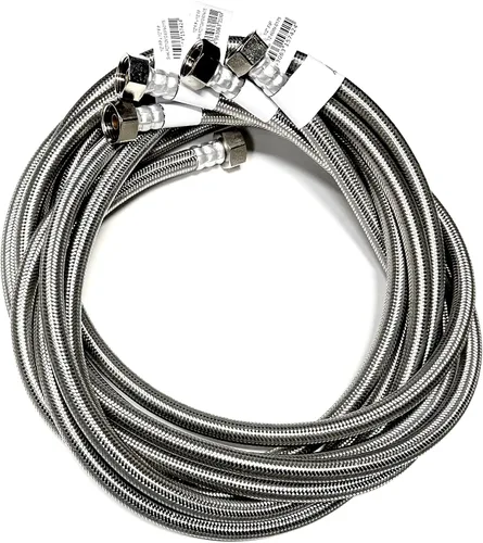 Miniatura 11 de Línea de conector de suministro de agua para grifo, acero inoxidable trenzado, línea de suministro de grifo, rosca de tubo de hierro hembra de 1/2