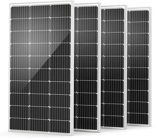 HQST Panel solar monocristalino de 100 vatios y 12 V con conectores solares, módulo de alta eficiencia de energía fotovoltaica para carga de