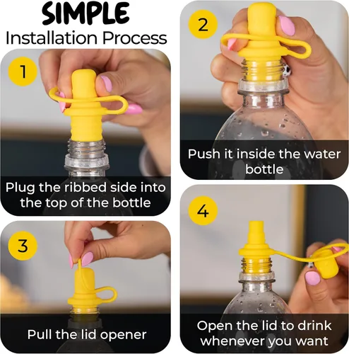 Miniatura 4 de Adaptador de boquilla para botella de agua a prueba de derrames para niños, adaptador de botella de agua para niños pequeños y adultos, tapas