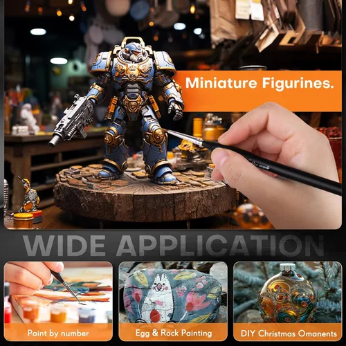 Miniatura 3 de golden maple - Juego de 6 pinceles de pintura en miniatura para detalles extrafinos, punta muy fina para modelos a pequeña escala, aceite
