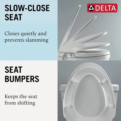 Miniatura 5 de Delta 833004 Asiento de bidé alargado de cierre suave con varilla de autolimpieza de control manual - Blanco