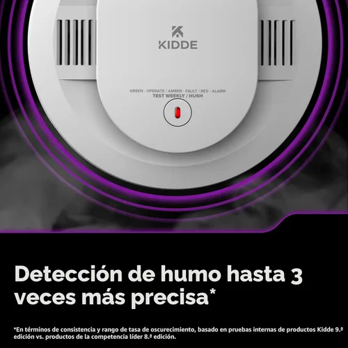 Miniatura 5 de Kidde Detector inteligente de humo y monóxido de carbono habilitado por la aplicación Kidde con cableado, respaldo de batería AA, alertas de voz