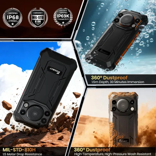 Miniatura 5 de FOSSIBOT F110 Pro 2026 Outdoor 5G Smartphone resistente desbloqueado, 8GB/20GB+128GB/1TBDimensity 6300 Octa-Core Android 15, batería de 10000mAh
