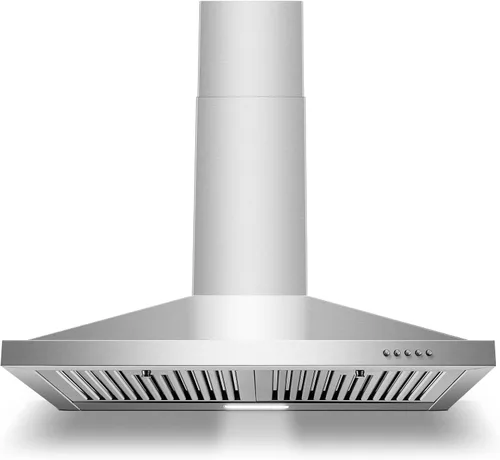 Miniatura 11 de Campana de cocina de montaje en pared de 30 pulgadas, campana extractora con/sin conductos con función de apagado retardado, 700 CFM, ventilador