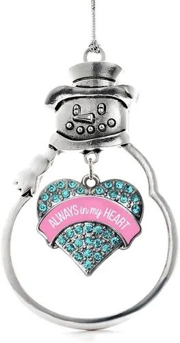 Miniatura 139 de Inspired Silver - Big Sis - Adorno de Navidad plateado - Adorno de árbol de Navidad con dije de corazón con circonita cúbica - Decoración colgante