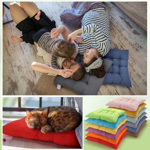Miniatura 5 de Geetery 12 Piezas de Almohadas de Suelo para Aula, Cojines Cuadrados en Masa para Silla de Piso, Escuela, Jardín de Infantes, Rincón de Lectura
