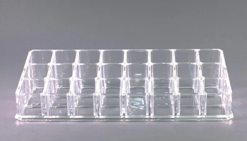 Miniatura 2 de Estuche de maquillaje acrílico transparente y lápiz labial o soporte para brochas con 24 compartimentos