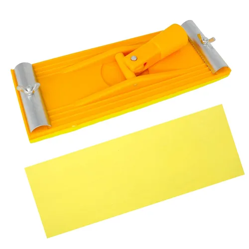Miniatura 7 de Lijadora de mano, soporte para papel de lija con mango de esponja, bloque de lijado manual de 7 x 3.5 pulgadas para paneles de yeso, madera, metal