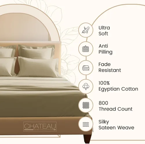 Miniatura 2 de Juego de sábanas de tamaño individual 800TC 100% algodón egipcio de la colección de lujo para hotel, juego de sábanas y fundas de almohada 08: Lino