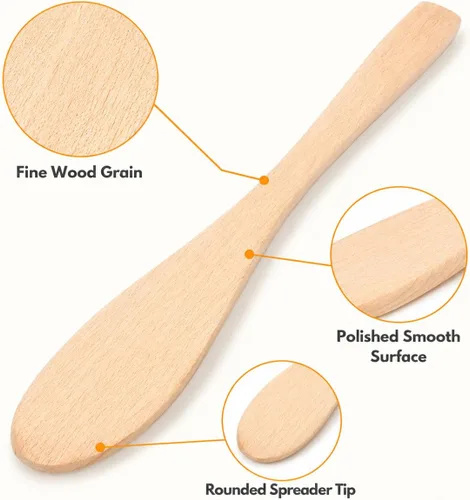 Miniatura 7 de Gadpiparty 20 esparcidores, cuchillo de mantequilla, cuchara de relleno de bola de masa de madera, cuchara multiusos para relleno de Wonton, queso