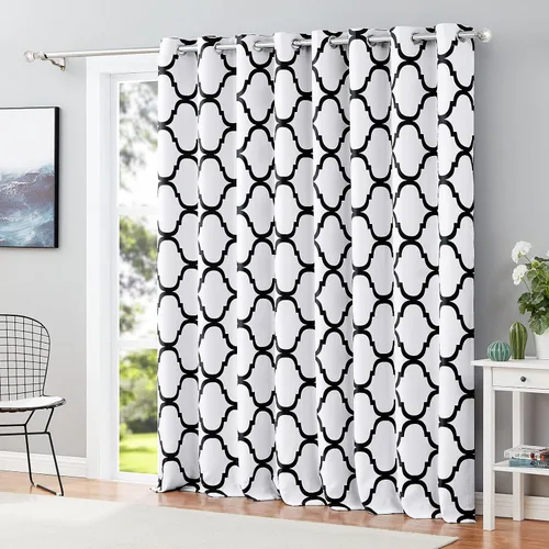 Miniatura 21 de Melodieux - Cortina opaca con aislamiento térmico y ojales, de estilo marroquí, 100 x 84 pulgadas, color gris (1 panel)