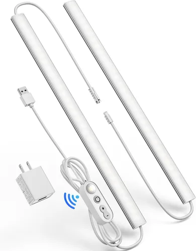 Miniatura 11 de Iluminación debajo del gabinete enchufable, luces debajo del mostrador regulables para cocina, 3 piezas de 12 pulgadas, tira de luz LED USB blanco
