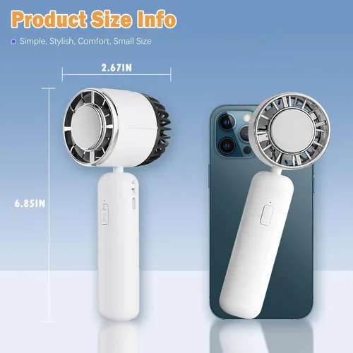 Miniatura 5 de Ventilador de aire acondicionado, ventilador de mano [enfriamiento rápido], pequeño ventilador portátil de hielo portátil, ventilador portátil